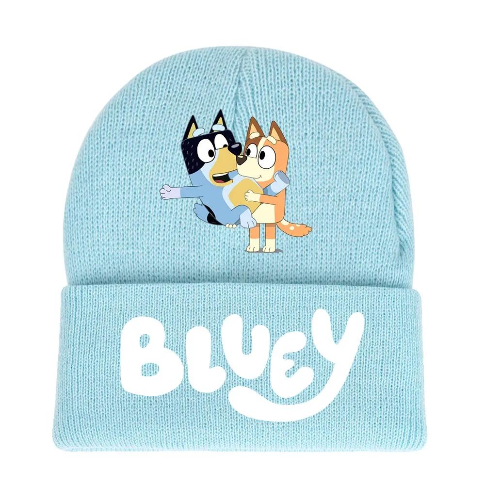 

Гаряча в язана шапка для чоловіків і жінок Bluey Високоякісна шапка-біні Y2k Тепла модна Карикатурний принт Bluey Шапка для холоду One Size