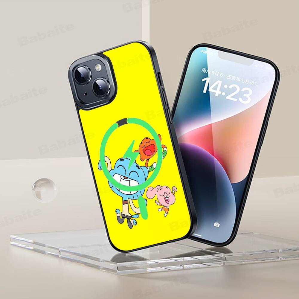 The A-Amazing World Gumball Anime For Magsafe Magnetic Wireless Phone Case For IPhone 11 12 13 14 15 16 17 Pro Max Plus Cover iPhone 13 pro