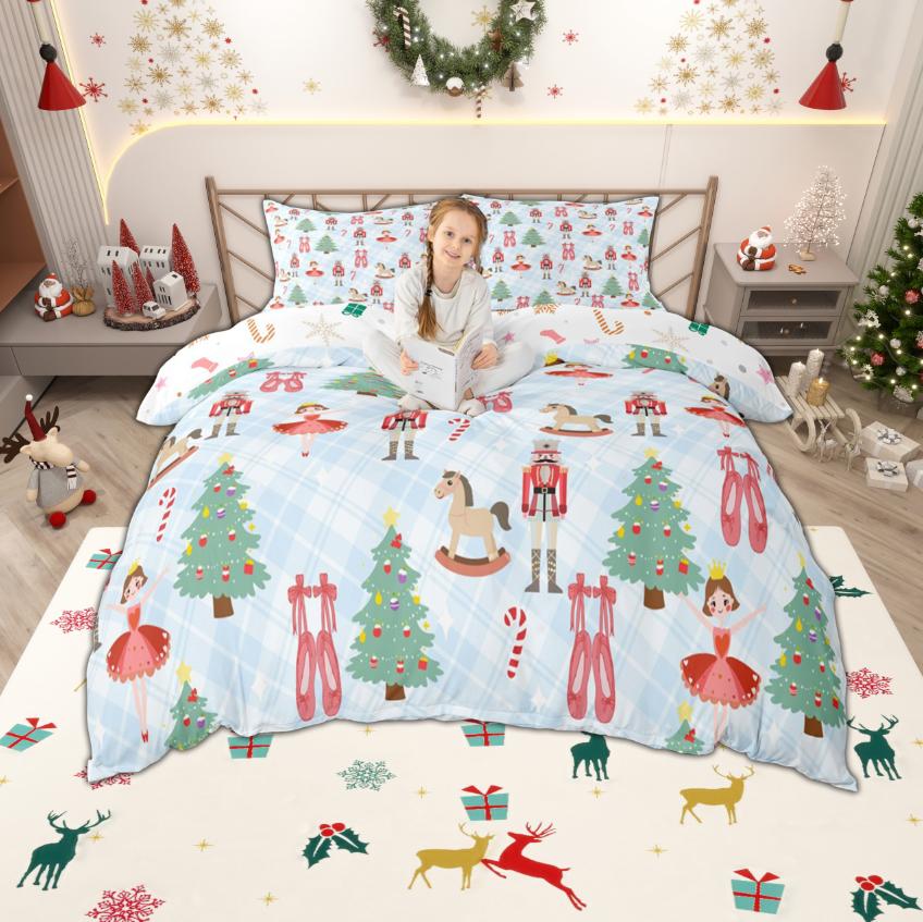 

Comforter Homewish Cartoon Nutcracker For Kids Merry Christmas Bedding Set Xmas Theme Bedroom Set Room Decor Comforter (quilt)-EU Single(135*200cm)3pcs