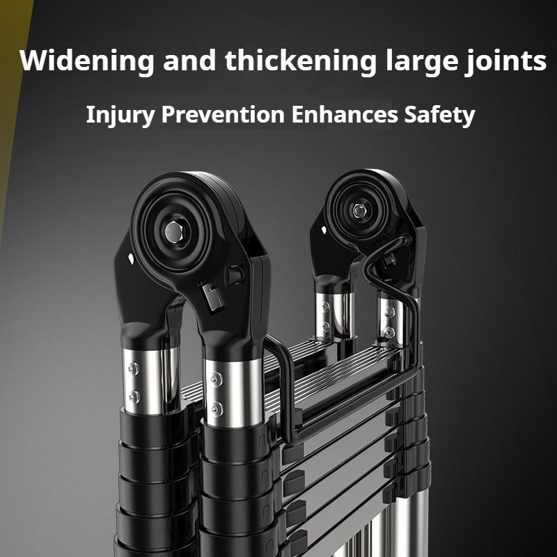 Stainless Steel Telescopic Ladder Multi Functional Household Herringbone Ladder Portable Folding Step Ladder