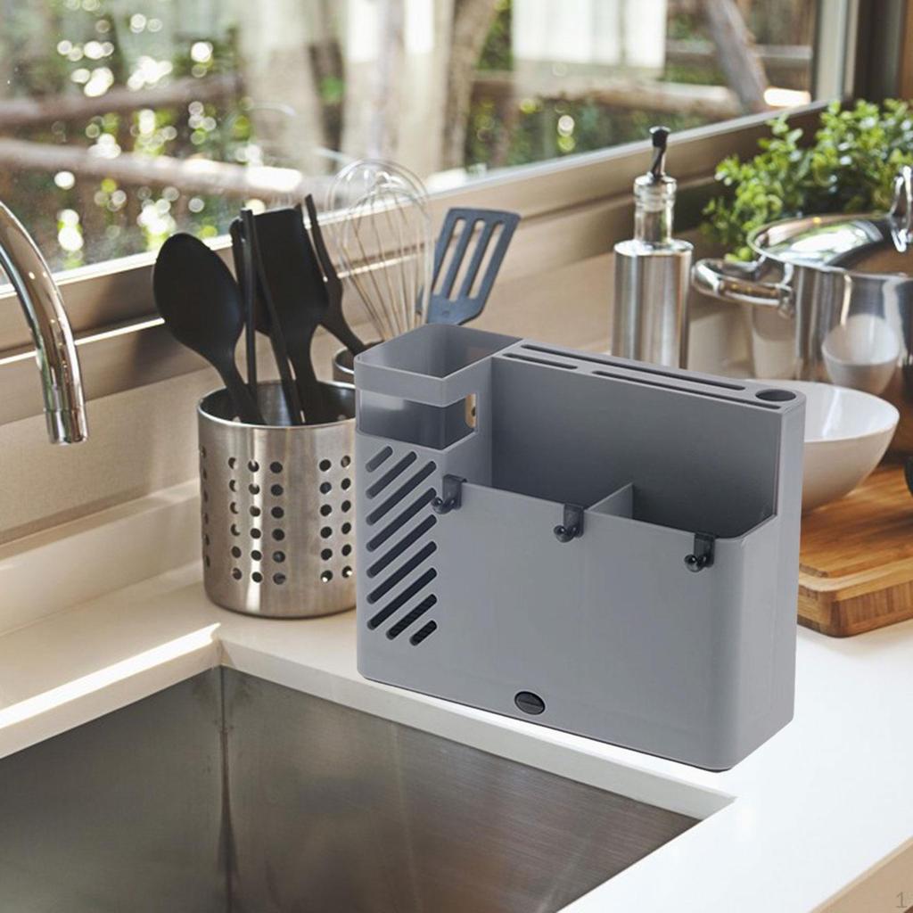 Chopstick Drainage Box Kitchen Utensil Rack, Wall Mount, Flatware Organizer Sturdy Chopsticks Holder