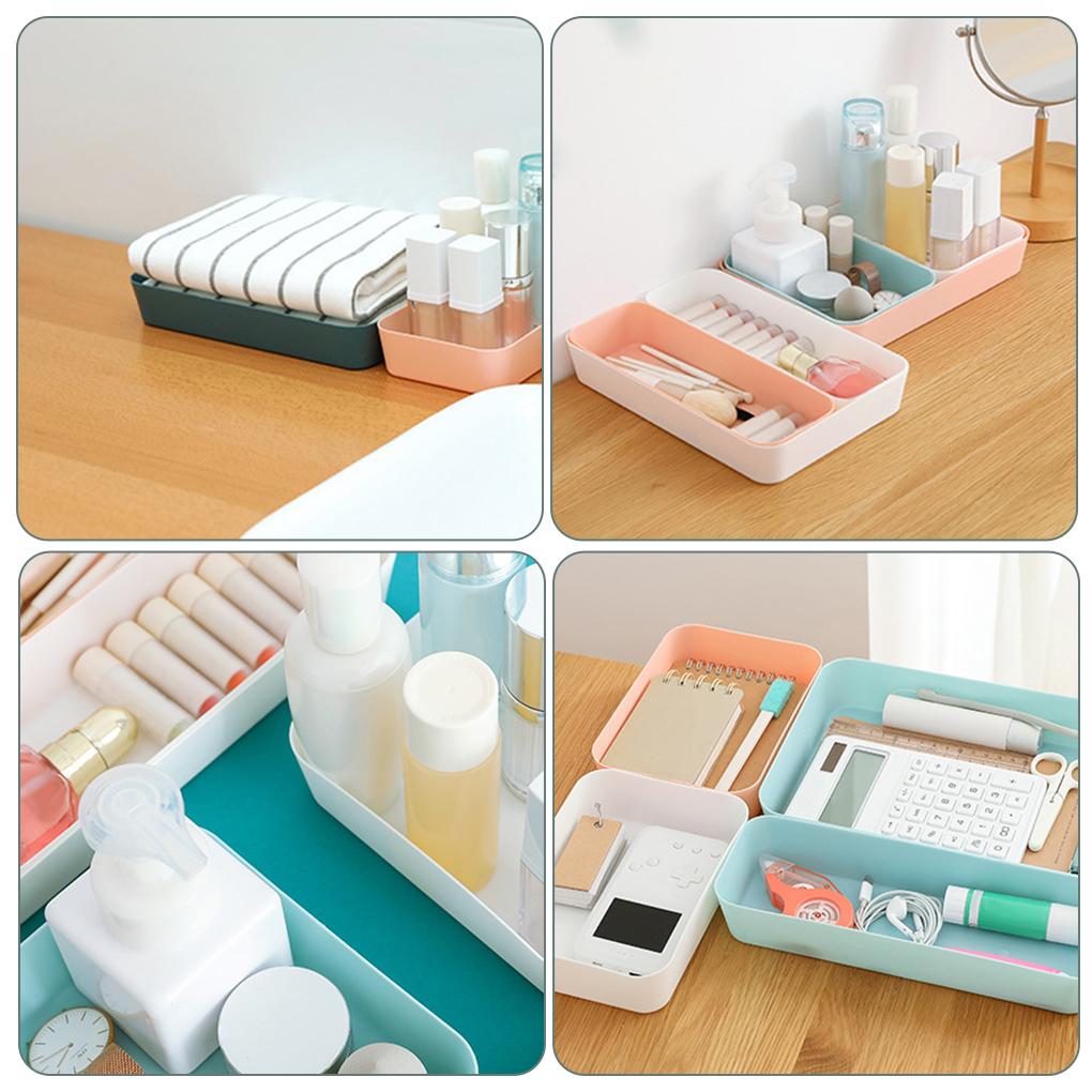 Storage Box Rectangular Plastic Desktop Drawer Cosmetic Case Stationery Organizer Socks Container