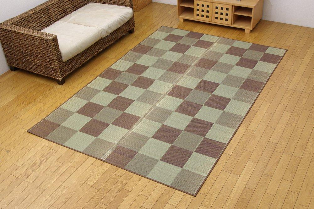 Ikehiko Igusa Rug Carpet Block 2 140 X 200cm Brown Made In Japan Approx. #8220550