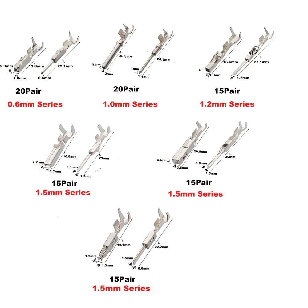 830Pcs 28Value Automotive Car Electrical Terminal P Auto Connectors Kit Metri-Pack P Kit Male&Female Wire Connector Terminal Wire Harness Wiring