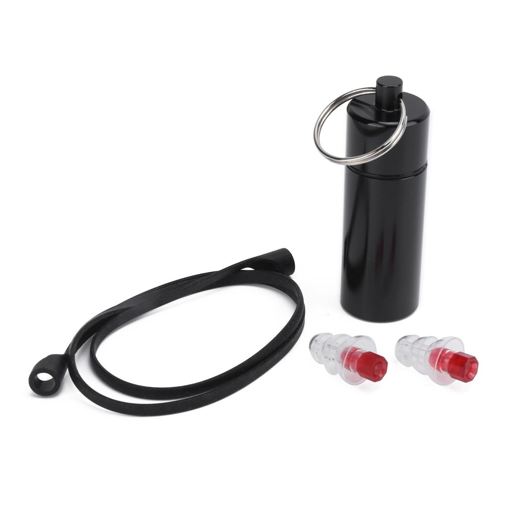 22x67mm Musician Ear Plug Red Noise Reduction Waterproof with Silica Gel Cord Storage Bottle