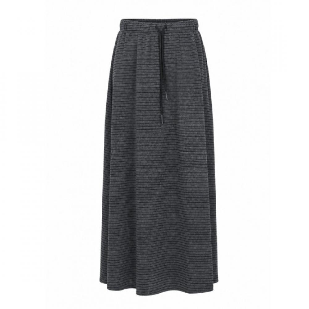 Shop Women S Stripe Knit wAiStbAnd A Line Long Skirt chArcoAl Siu wSk260081
