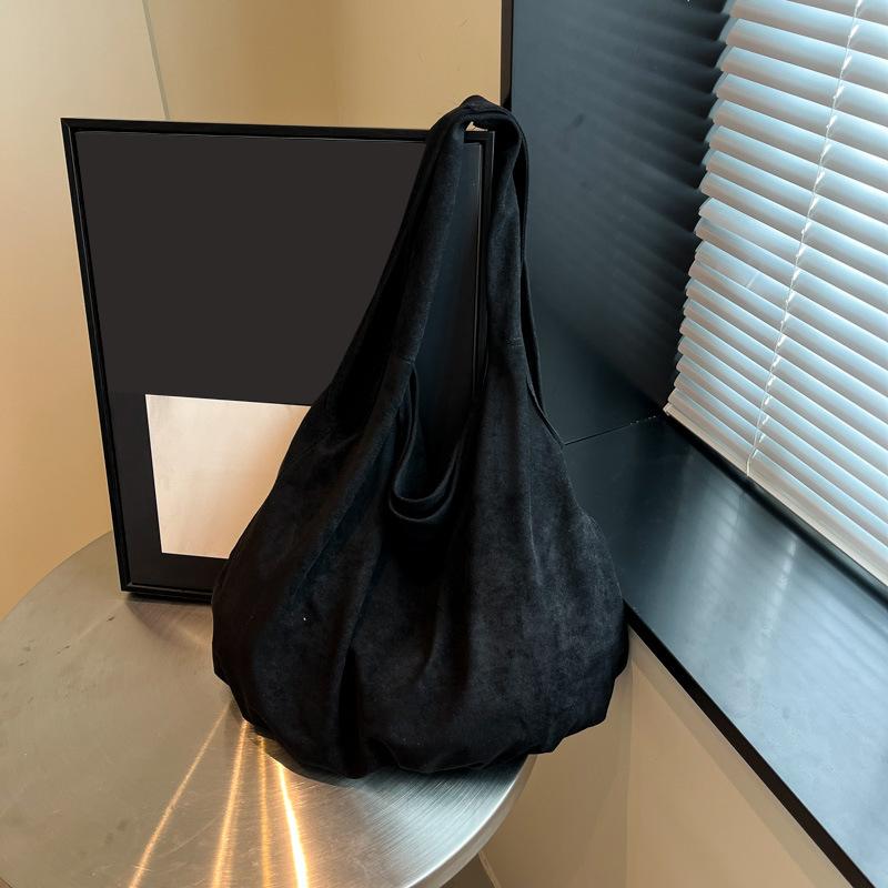 New Suede Tote Bag Women's Retro Matte Shoulder Bag High-end Large-capacity Commuting Versatile Shopper Handbags