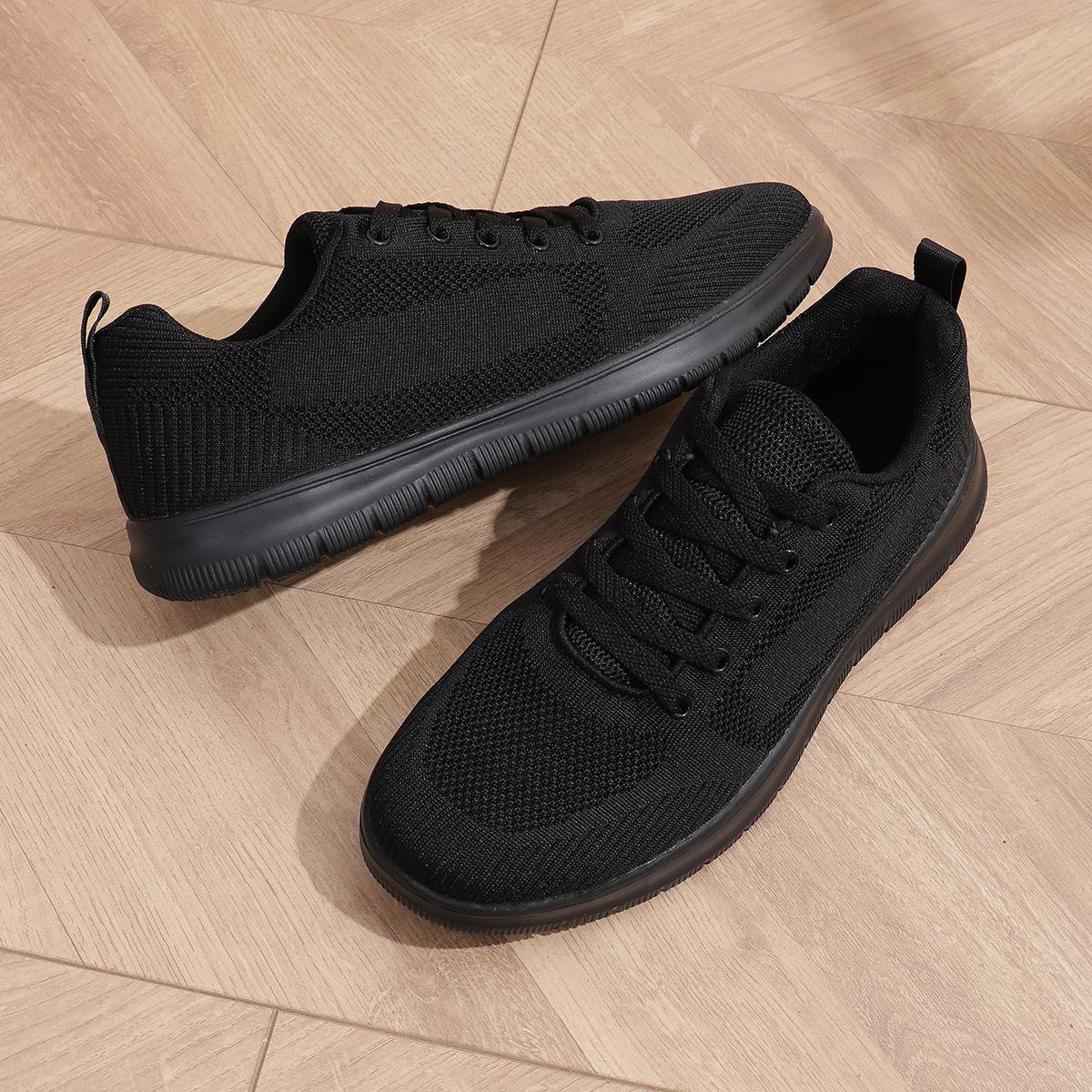 

Дышащая сетчатая спортивная повседневная обувь Дышащий верх из летучего трикотажа легкая мягкая подошва средние кроссовки для папы нескользящая мужская обувь 39