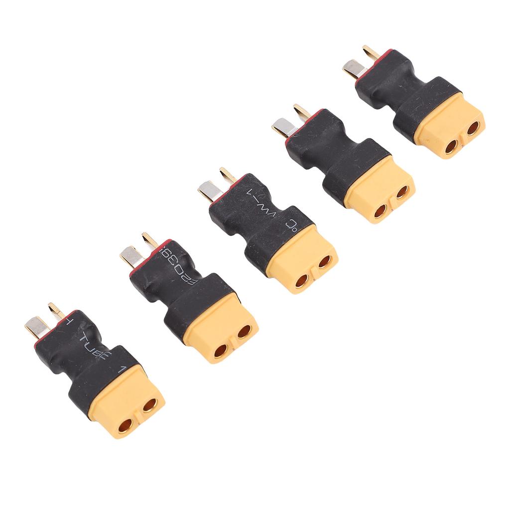 5PCS Male XT60 To Male T Plug Connector Adapter Secure Connection Easy Installation for RC Car LiPo Battery Charger