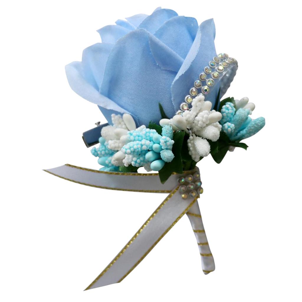 Rose Flower Brooch Pin Wedding Corsage Colors