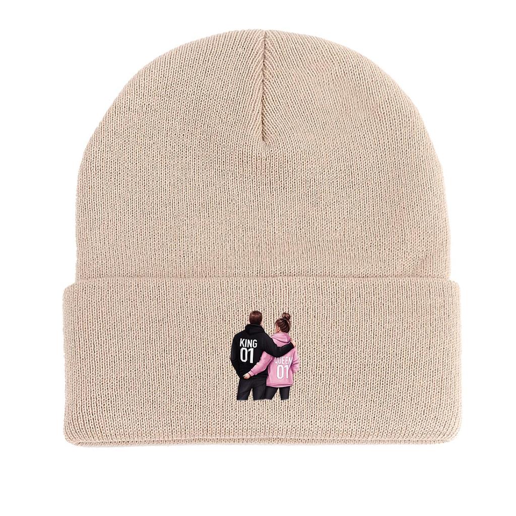 Heart Chile Flag Print Knitted Hat Beanie, Skull Cap Winter Windproof Casual Bonnet Knit Cap Beanie