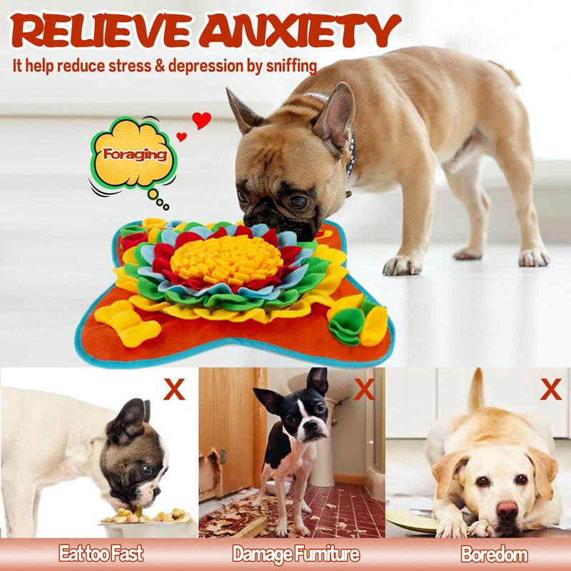 Dog Snuffle Mat Interactive Slow Feeding Puzzle 1PC Soft Washable Pet Boredom Relief Mat Encourages Natural Foraging for All Dogs