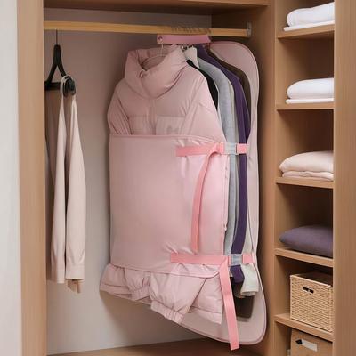 Wardrobe Compression Hanging Bag Lazy Storage Board Space-Saving Clothing Organizer for Winter Clothes with Buckle