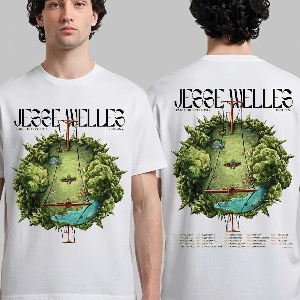 

Jesse Welles Under The Powerlines Tour 2026 North America City Dates TShirt Unisex T-Shirt S