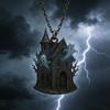 Retro Gothic Ghost Castle Pendant Necklace Style Halloween Accessories Necklace