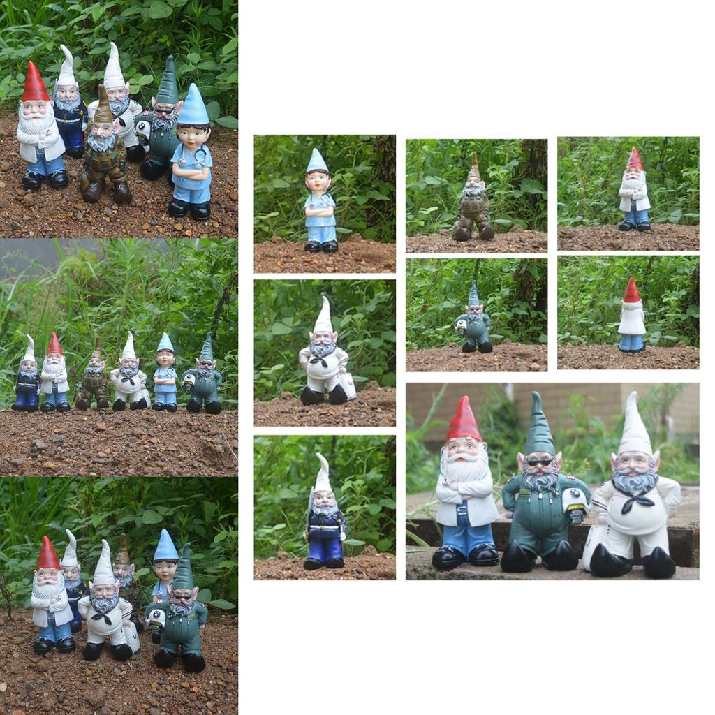 Creative Resin Gnome Elf Doctor Nurse Pilot Garden Ornament