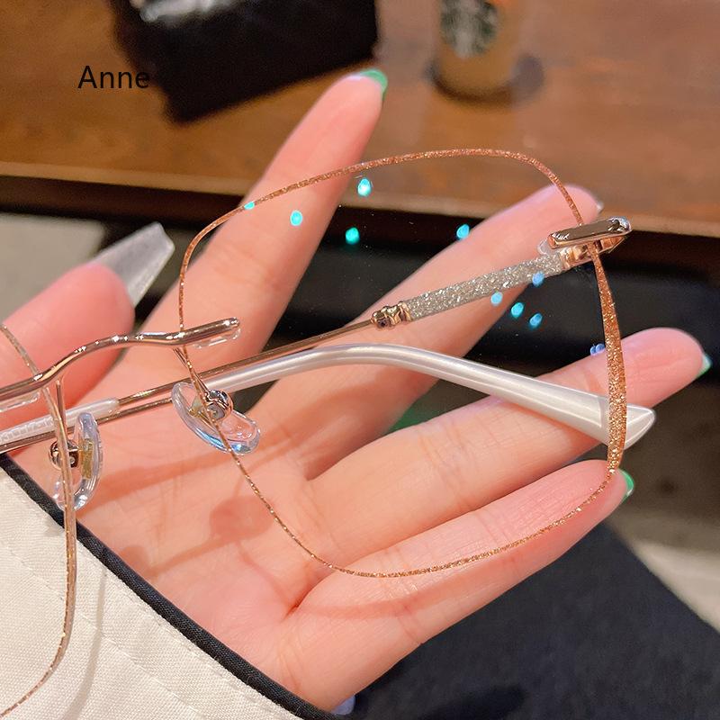 Damen Ultraleichte Presbyopie-Brille mit Schnittrahmen, blaues Licht blockierende Lesebrille, Vintage-Weitsichtbrille mit Dioptrien