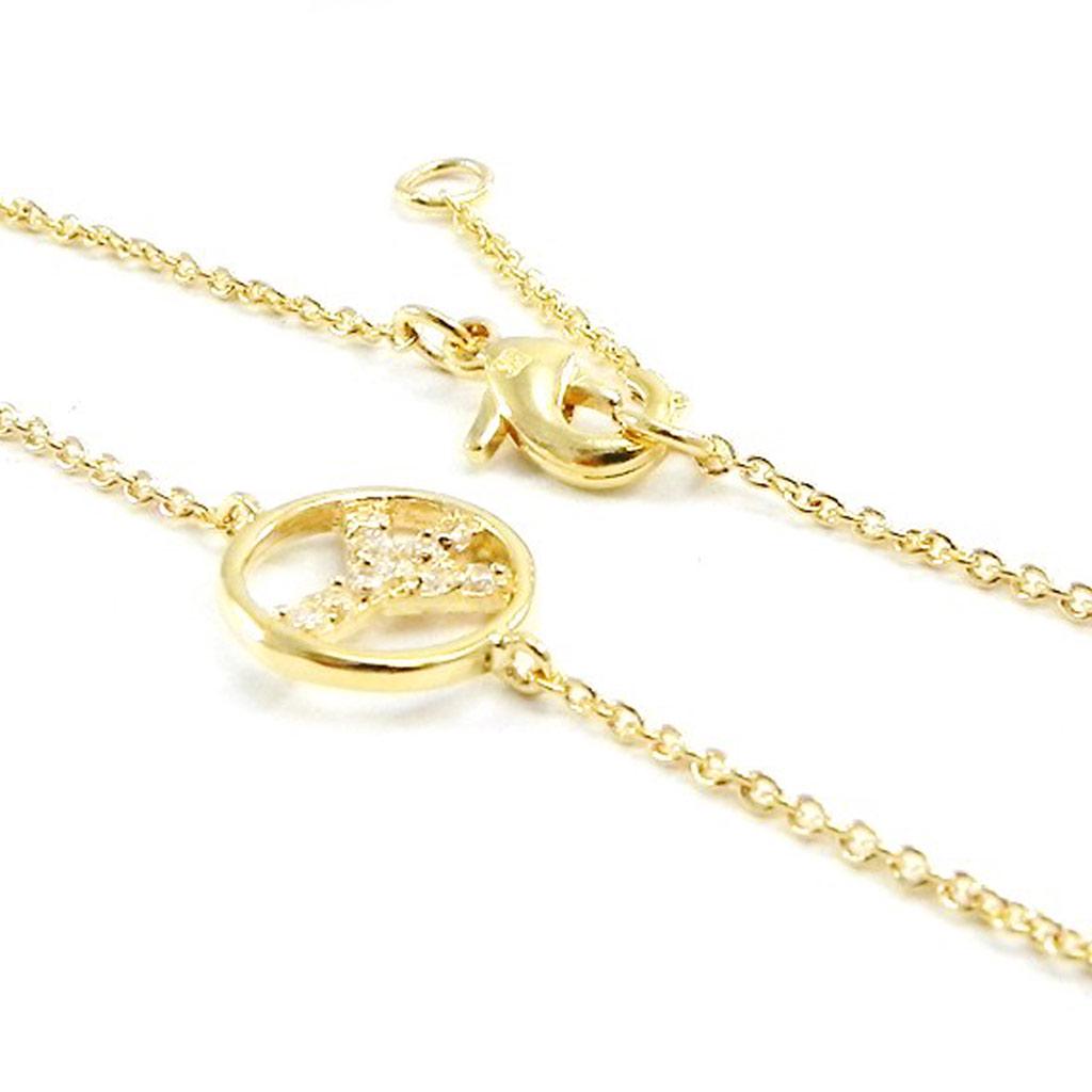 Les Trésors De Lily [I3704] - White Gold 'Peace' Gold Plated Bracelet - 10 Mm