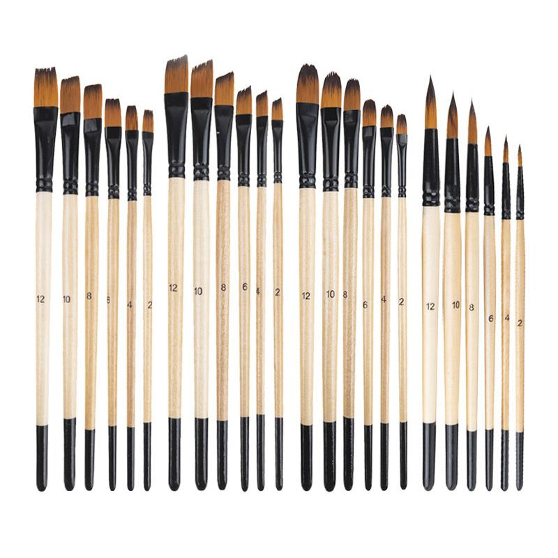 Professional Artist Paint Brush Set Nylon Bristles For Watercolor/Acrylic/Oil Painting Crafts & Face Body Handcraft Hook Line