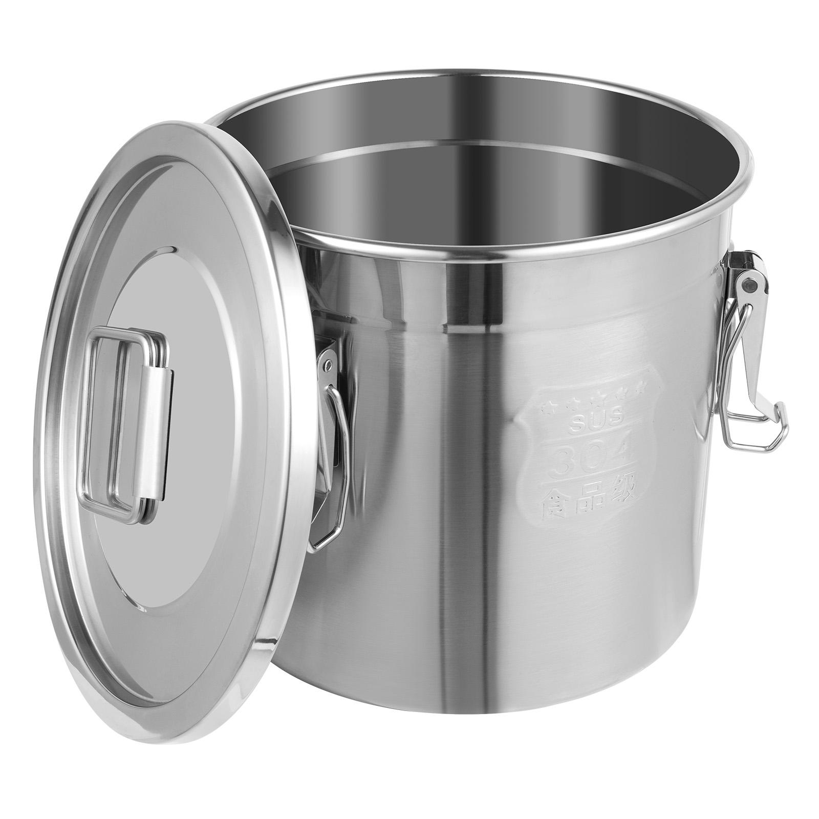 

Bymaocar 12L/3.17Gal 304 Stainless Steel Cereal Container Metal Kitchen Airtight Canister Rice Oil Food Storage Bucket Durable срібний