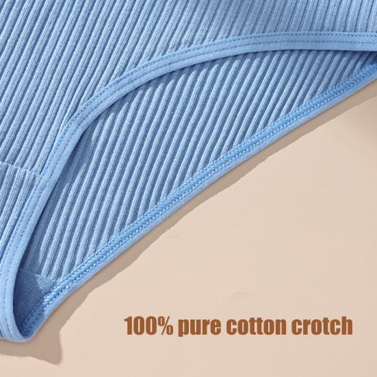 Cotton Thongs for Women Low Rise Sexy Ribbed No Show Ladies Panties Soft Breathable
