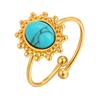 Beautiful Lace Oval Natural Stone Opening Ring for Women,Stainless Steel Wedding Rings,Unique Jewelry Party Mother's Day Gift