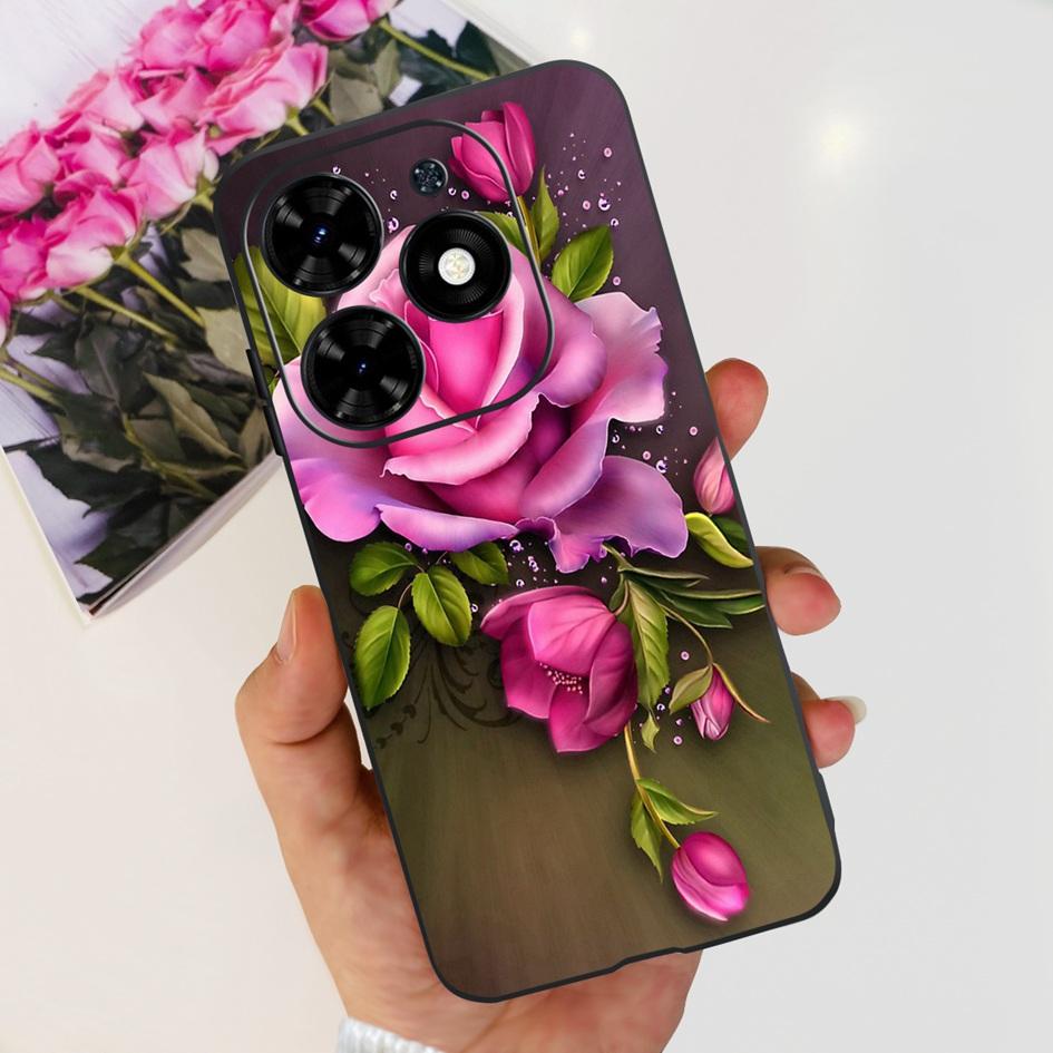 For Tecno Spark 20C Case Spark 20 Pro Cover Popular Flower Butterfly Clear Silicone Phone Cases For Tecno Spark 20 Spark20 Funda