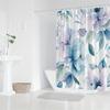 1-Pack Soft Focus Blue And Lavender Peony Shower Curtain - Polyester Fabric, Machine Washable, Suitable For Bathroom Decor
