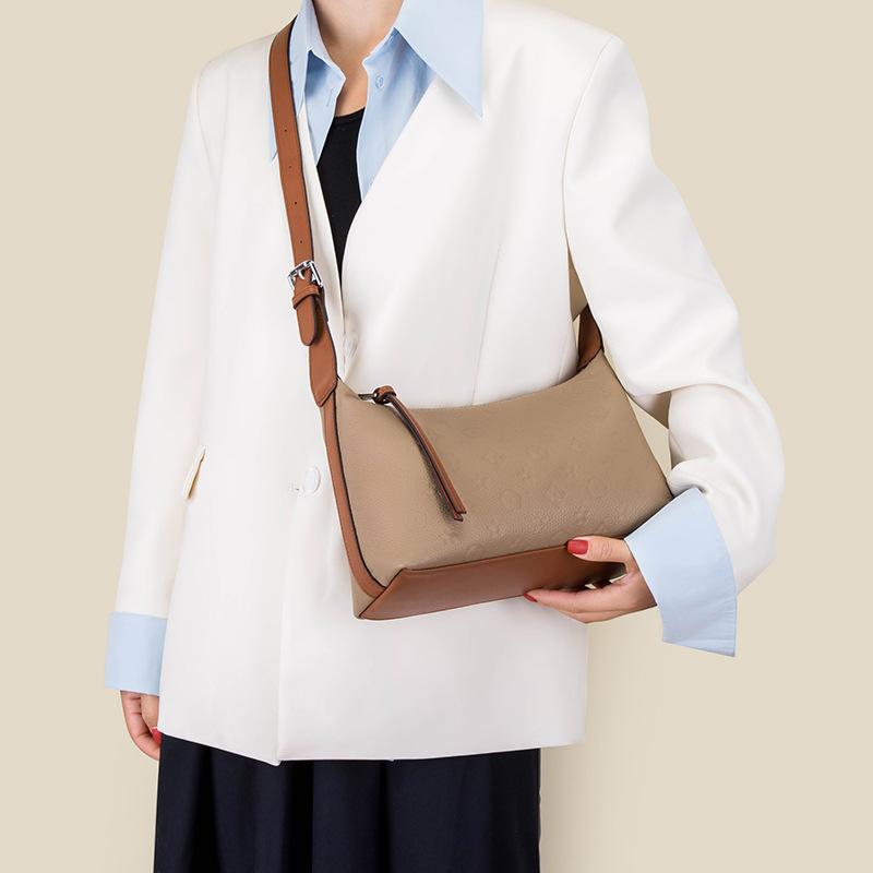 Leather women's bags, soft leather underarm bags, new trendy and fashionable large-capacity first-layer cowhide shoulder messenger bags