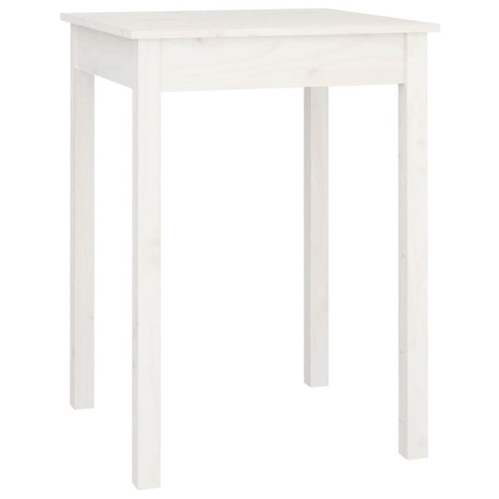 VidaXL Table à manger Blanc 55x55x75 cm Bois massif de pin 814255