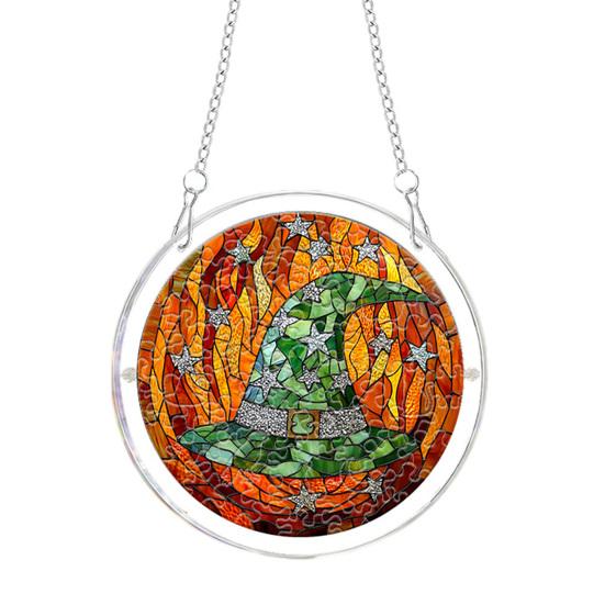 Xiaobudian Halloween Acrylic Puzzle Suncatcher Window Hanging,7.87 Inch Sun Catcher Decoration Ornament, Ideal for Gifting and Home Decor