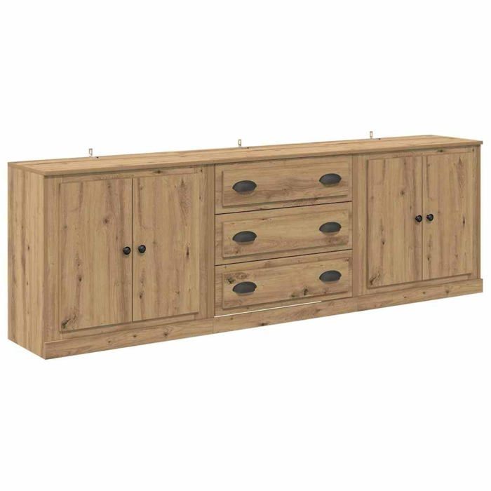 Buffet moderne en bois d'ingénierie - vidaXL - Bois Ancien - 210x35,5x67,5 cm - Avec tiroir - 4 portes