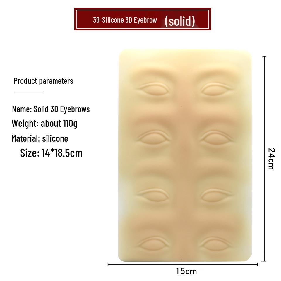 Solid Silicone Eyebrow Tattoo Practice Skin for Beginners