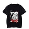Men Harajuku Black Washed T-Shirt Hip Hop Streetwear Japan Anime Graphic Cotton Casual Tshirt Summer Short Sleeve Tops T Shirt