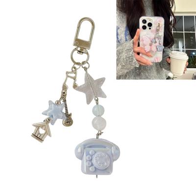 Classic Phone Shaped Key Holder Safe Edges Resin Keyring Phone Lanyard Personalized Gift For Friends Family