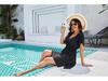 2026 European and American Women's Summer Sun Protection V-neck Pleated Beach Dress