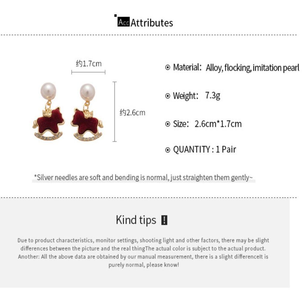 Sweet Pony Pearl Earrings Cute Earrings for Women Delicate Ear Studs  Gifts