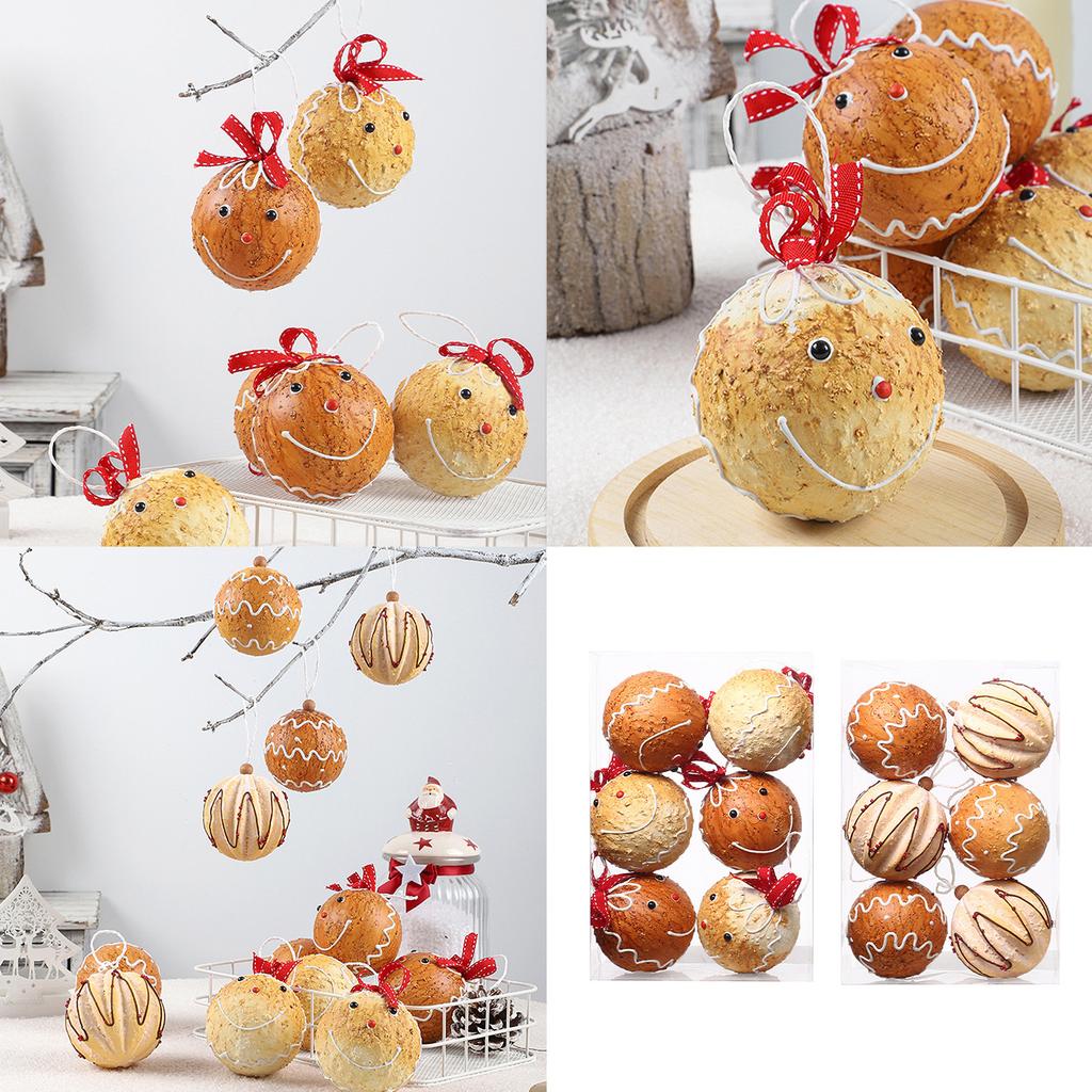 6 Pieces Christmas Ornament Set Festival Tree Decorations Shatterproof Gingerbreads for Holiday Home Decoration