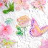 Handmade Butterfly Flower Sticker Decorative Ice Crystal Collage Decals  Goo Card