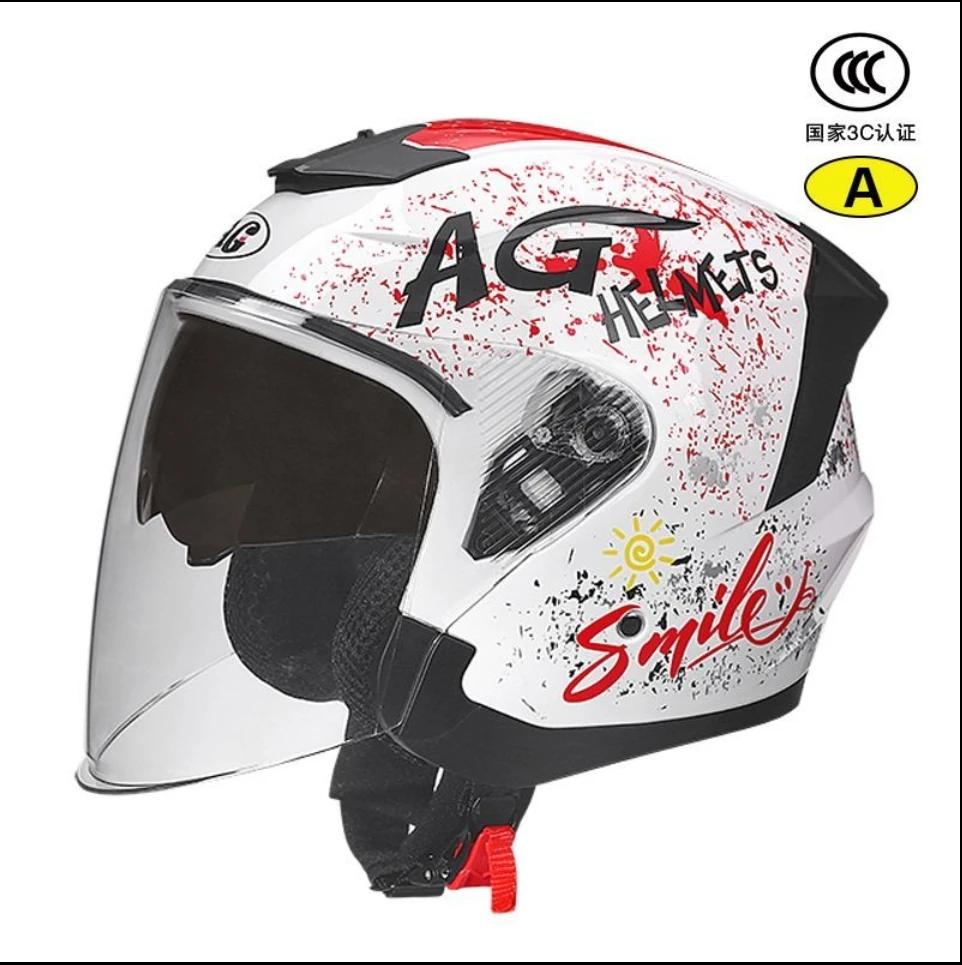Motorcycle Helmet Windproof and Warm 3/4 Helmet Electric Off-road Motorcycle Outdoor Riding Equipment for All Seasons