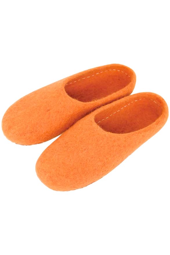 Aprox Room Size Small Warm for Indoor Use In for Men and Natural Handmade Slippers, Orange, (23-24cm), Winter, Women, 100% Wool,