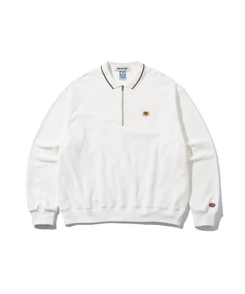 DISCUS ATHLETIC Da × Oam Emblem Terry Long Sleeve Tennis Shirt Off White