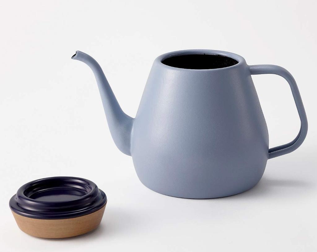 Ovject Coffee Drip PotKettle, Made In Japan, Enamel, Direct HeatInduction Compatible, 1.8L, Matte Blue, O-DK1800-LB, Perfect for Camping and Outdoors