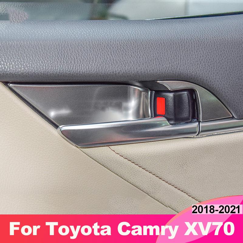 Stainless Steel Inner Door Bowl Patch Handle Sequin Accessories For Toyota Camry 8TH XV70 2018    Refit Accessories