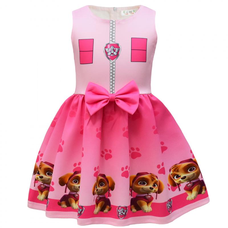 Children S Dress Princess Dress With Bow Flower Print Irregular Hem Dress 100