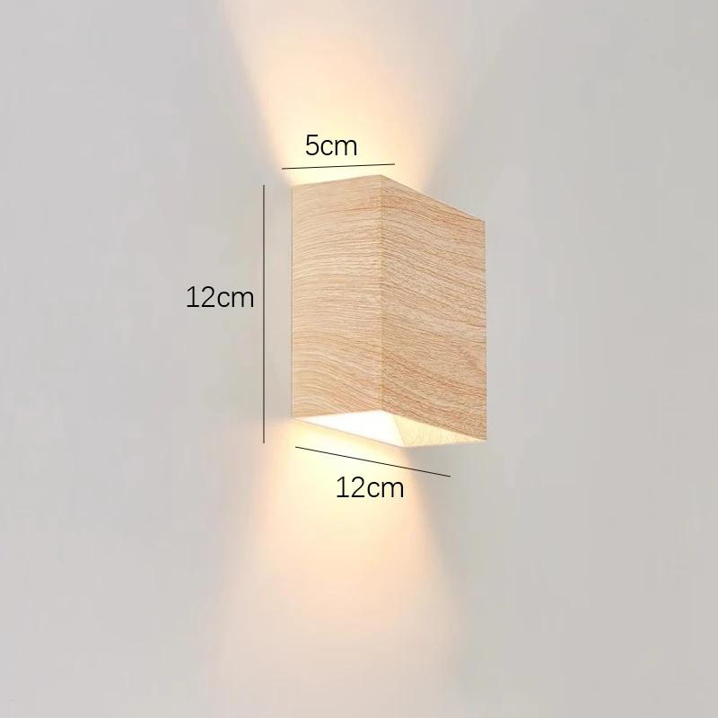 

Креативный светодиодный настенный светильник из дерева, излучающий свет вверх и вниз, художественный фон, входы, лестницы, балконы, атмосферные осветительные приборы warm light