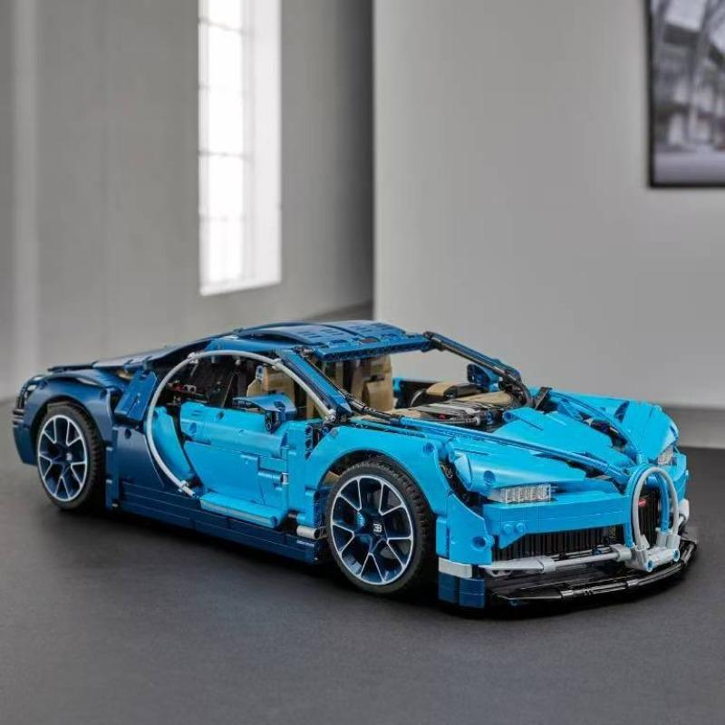 1:8 Big Bugatti Sports Car Building Block Model Children's Difficult Assembly Sports Car Boy Birthday Gift