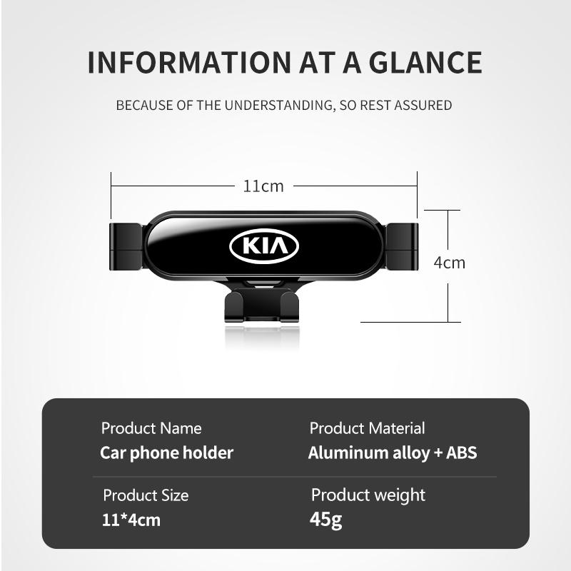 Car Air Vent Clip Phone Holder Rotatable Adjuster GPS Stand For KIA Stinger Optima Cerato Soul Venga Forte Spectra Sedona