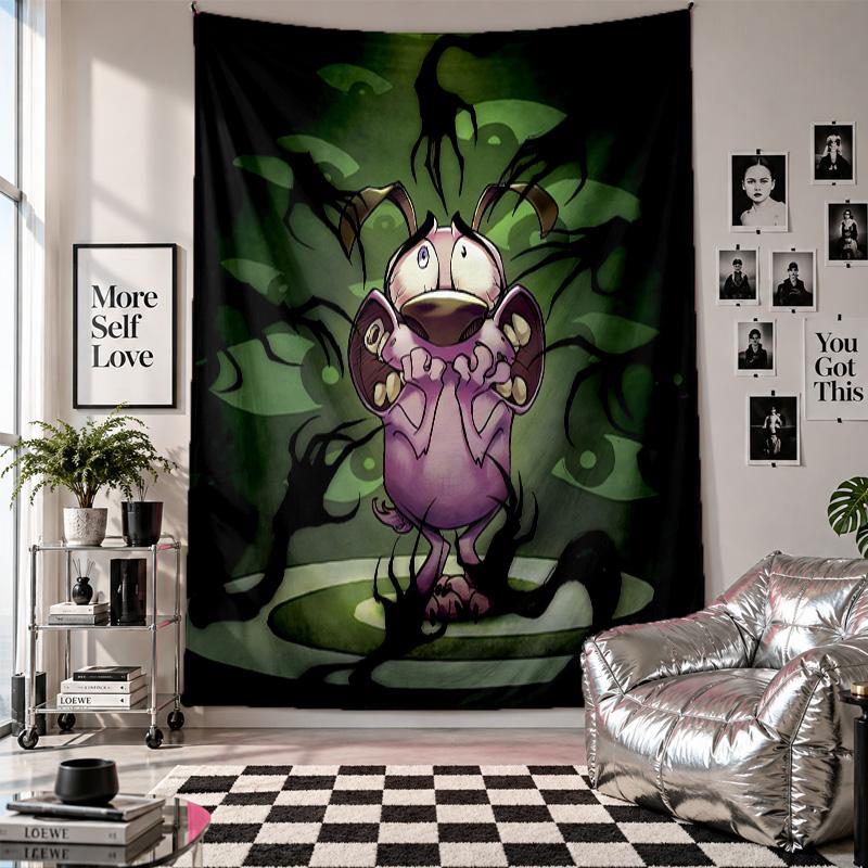 Wall TapestryCourage the Cowardly Dog Art Hanging Cloth Decorative Background Cover for Room Decoration