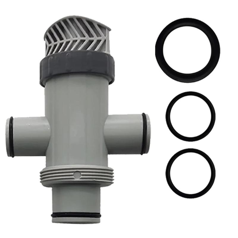 

Heavy Duty Pool Valves Assembly and Hose Conversion Set Plastic Texture Suitable for Ground Pools Easy Installation 1